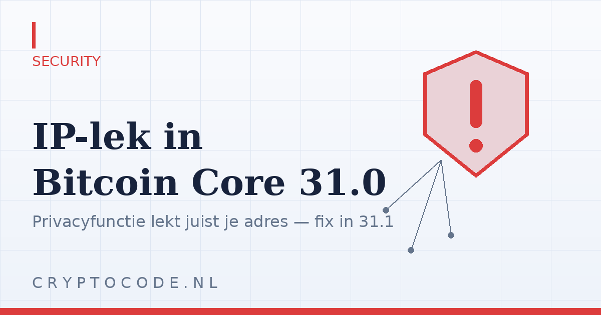 Privacylek in Bitcoin Core 31.0: functie die je IP moet verbergen, kan hem juist onthullen