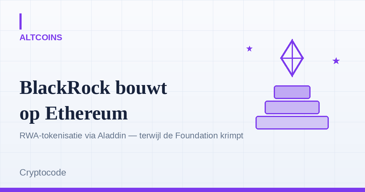 Artikelafbeelding voor: BlackRock kiest Ethereum voor tokenisatie: BUIDL boven $25 miljard — terwijl de Ethereum Foundation 20% van haar personeel schrapt