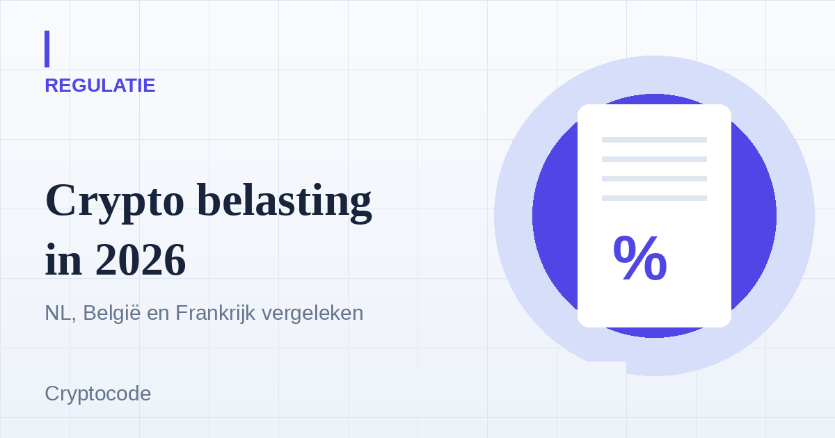 Artikelafbeelding voor: Crypto belasting in 2026: Nederland, België en Frankrijk vergeleken