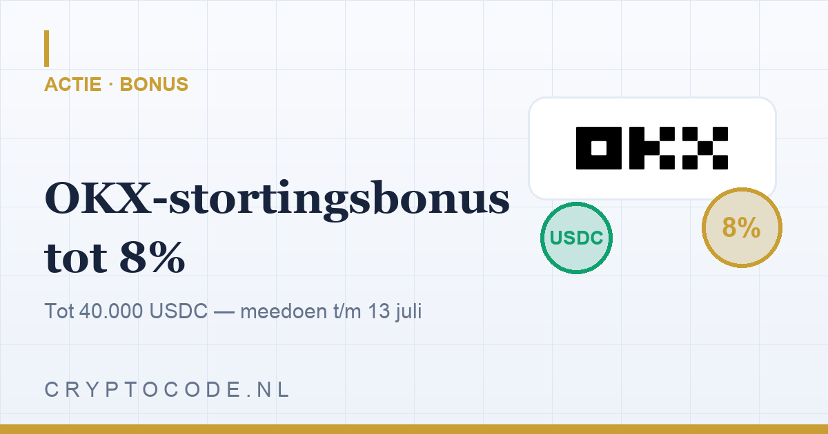 OKX-stortingsbonus: tot 8% (max 40.000 USDC) vóór de MiCA-deadline